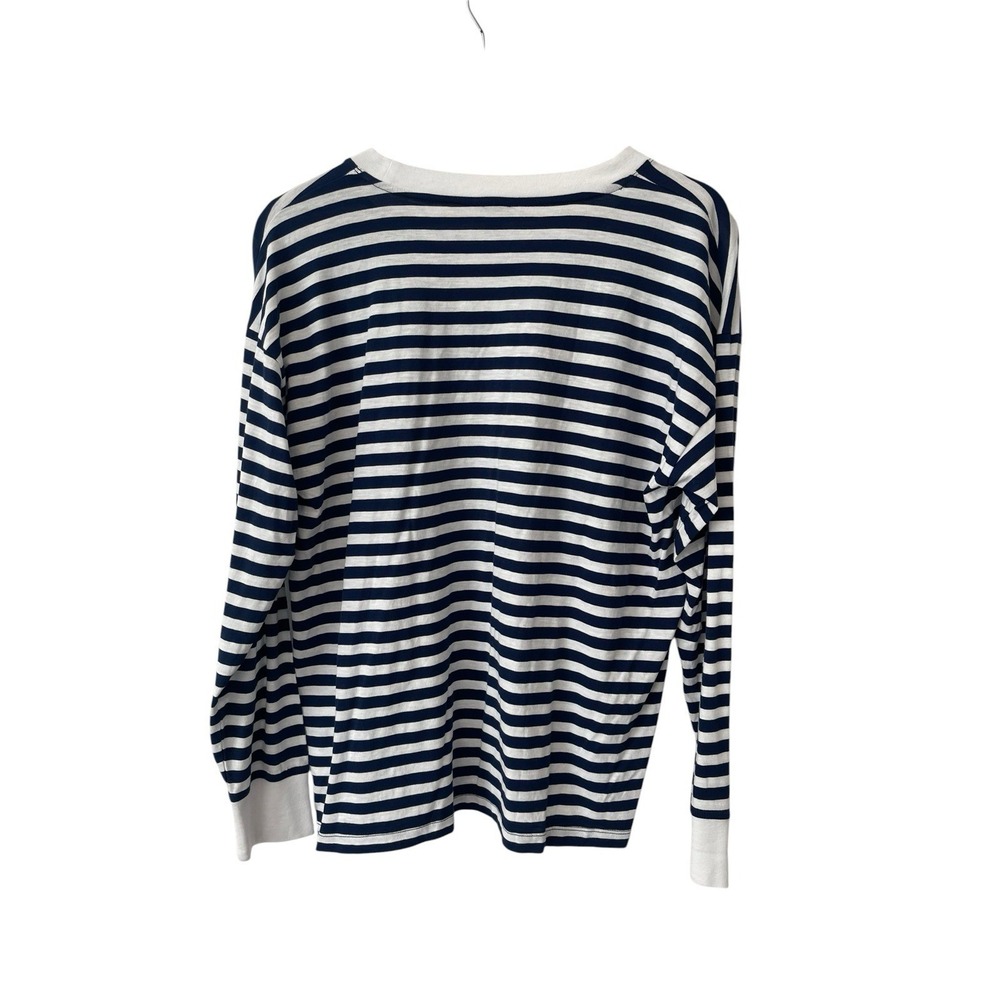 NWT Womens J.Crew Navy Stripe Breton Long Sleeve Top Size L Capsule Nautical